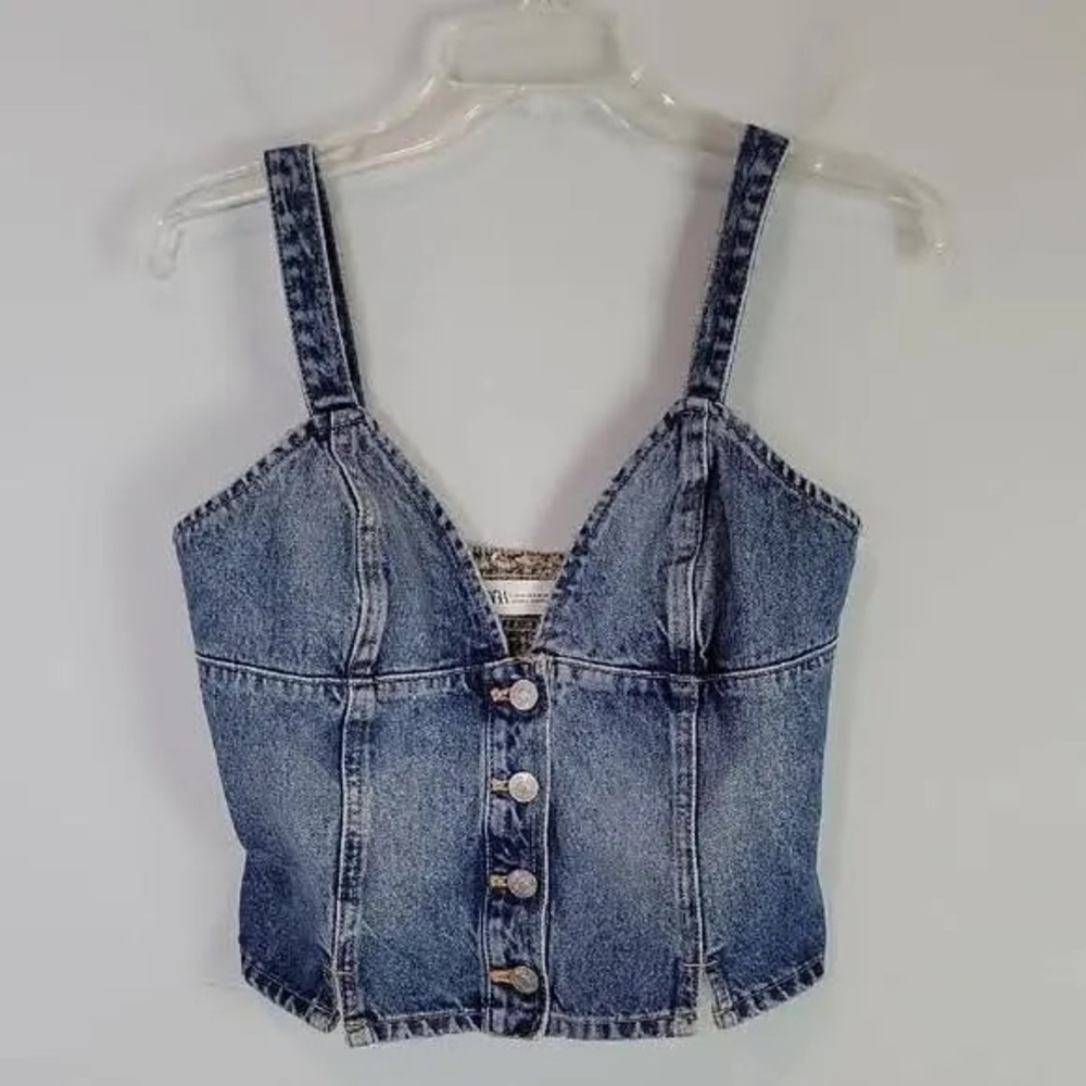 ZARA Denim Corset Top